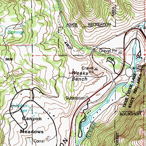 Topographic Map of Weeks Bench, UT