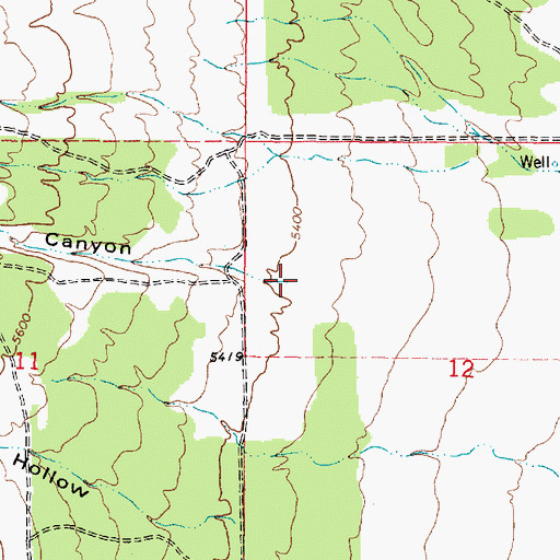 Topographic Map of Welch Canyon, UT