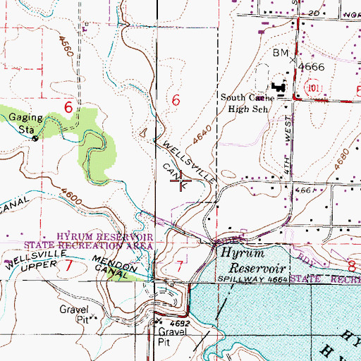 Topographic Map of Wellsville Canal, UT
