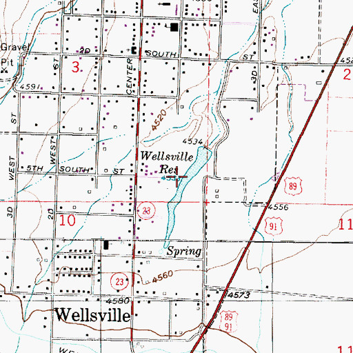 Topographic Map of Wellsville Reservoir, UT