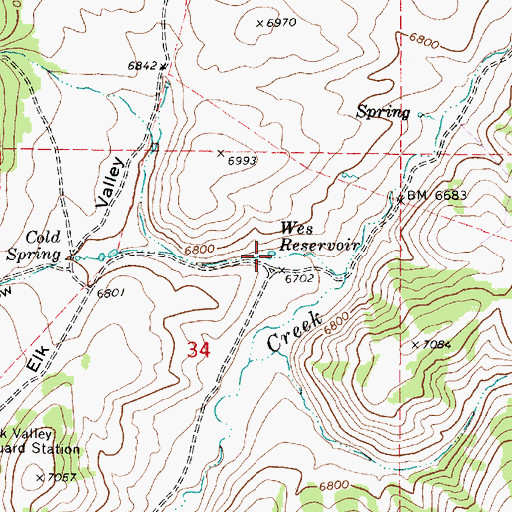 Topographic Map of Wes Reservoir, UT