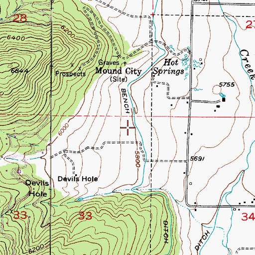 Topographic Map of West Bench Ditch, UT