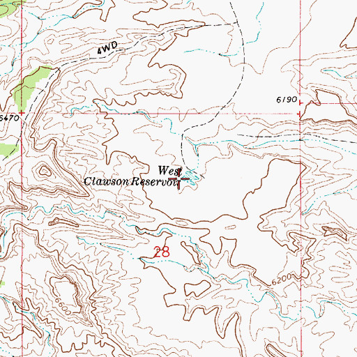 Topographic Map of West Clawson Reservoir, UT