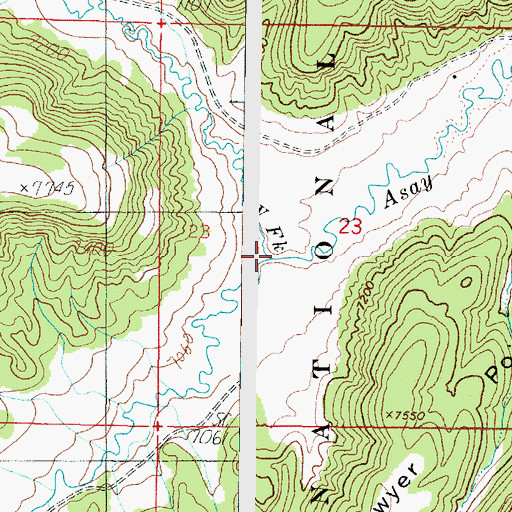 Topographic Map of West Fork Asay Creek, UT