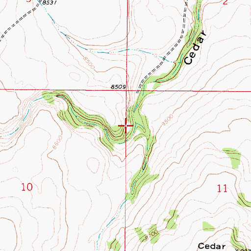 Topographic Map of West Fork Cedar Peak Draw, UT