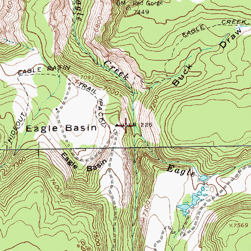 Topographic Map of West Fork Eagle Creek, UT
