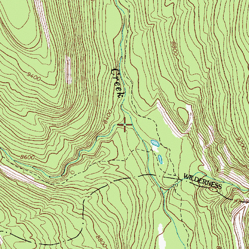 Topographic Map of West Fork Rock Creek, UT