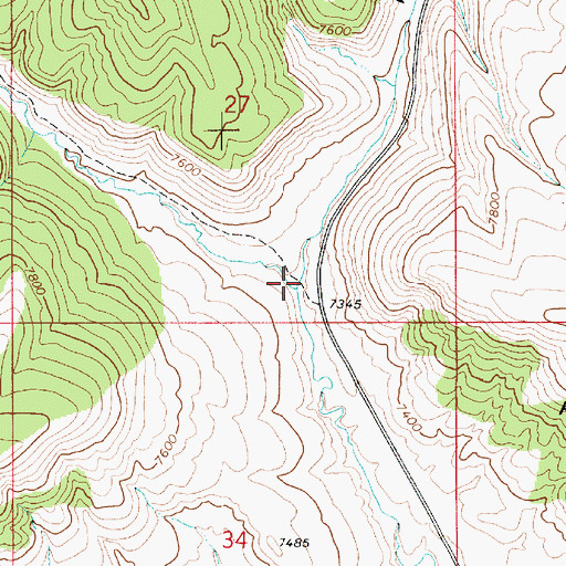 Topographic Map of West Fork Willow Creek, UT