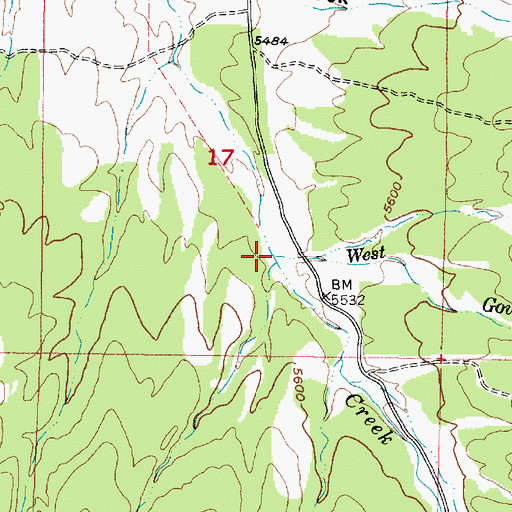 Topographic Map of West Government Creek, UT