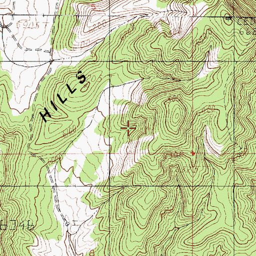 Topographic Map of West Hills, UT