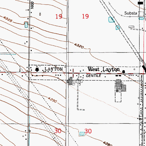 Topographic Map of West Layton, UT