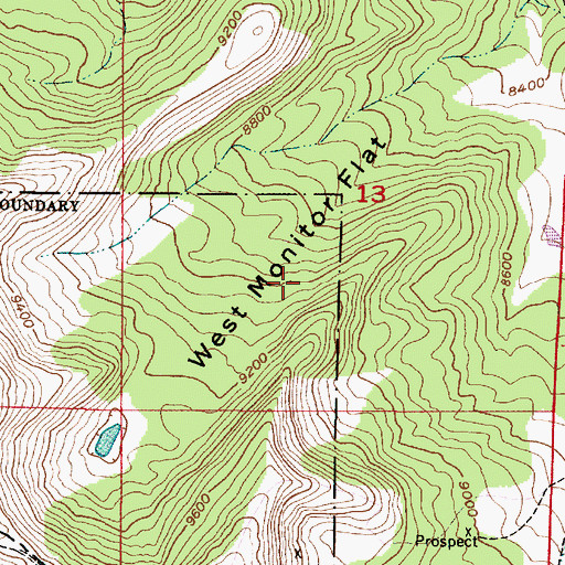 Topographic Map of West Monitor Flat, UT