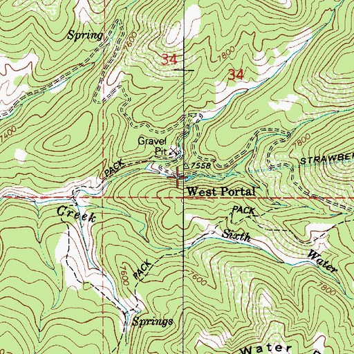 Topographic Map of West Portal, UT