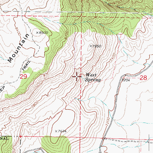 Topographic Map of West Spring, UT