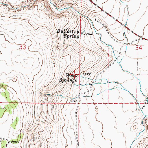 Topographic Map of West Springs, UT