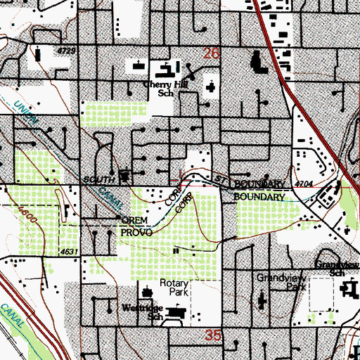 Topographic Map of West Union Canal, UT