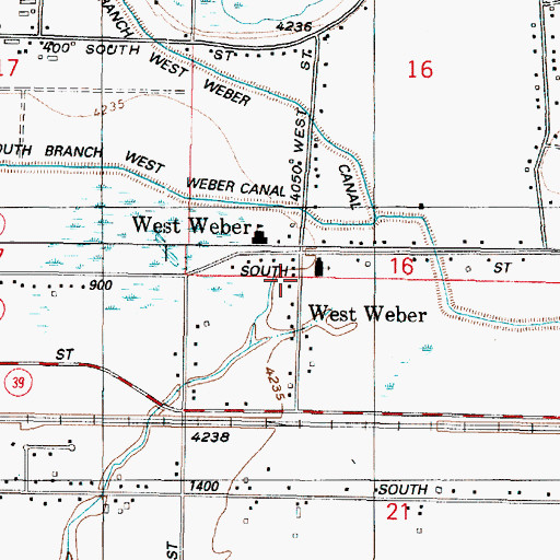 Topographic Map of West Weber, UT
