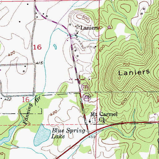 Topographic Map of Belle Vista, AL