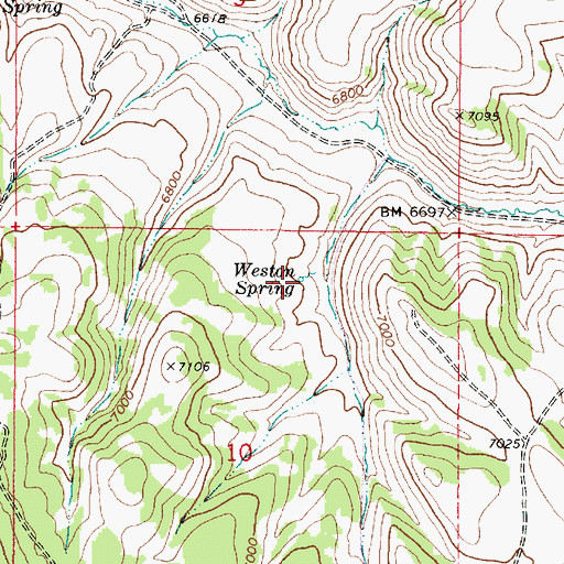 Topographic Map of Weston Spring, UT