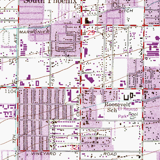 Topographic Map of Foothill Shopping Center, AZ
