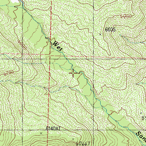 Topographic Map of Wet Sandy Trail, UT