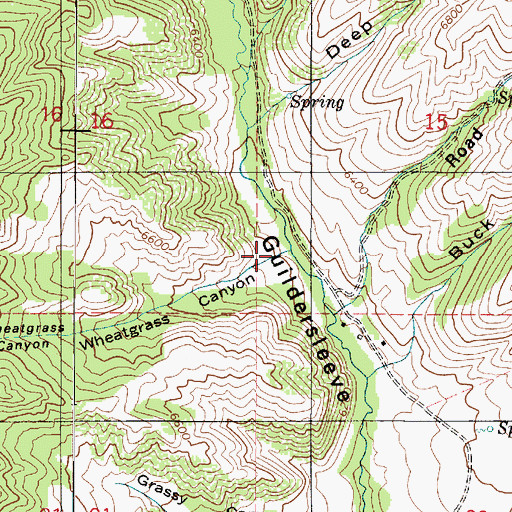 Topographic Map of Wheatgrass Canyon, UT