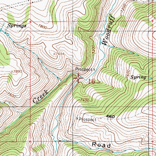 Topographic Map of Wheeler Creek, UT