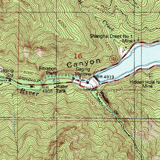 Topographic Map of Wheeler Creek, UT