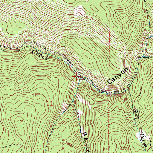 Topographic Map of Wheeler Fork, UT