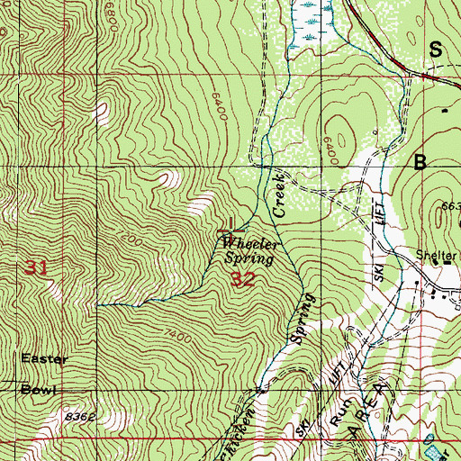 Topographic Map of Wheeler Spring, UT