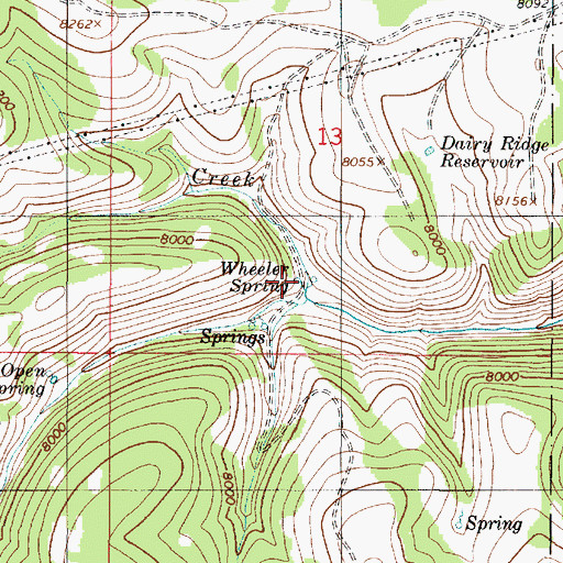 Topographic Map of Wheeler Spring, UT