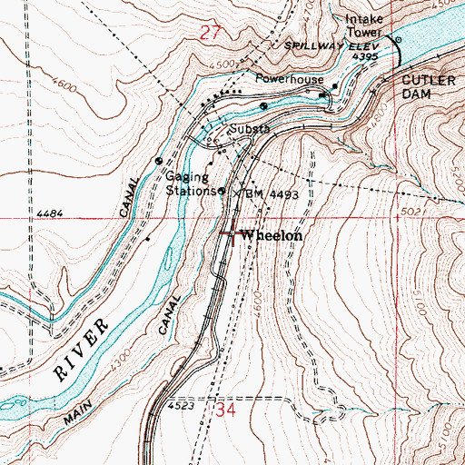 Topographic Map of Wheelon, UT