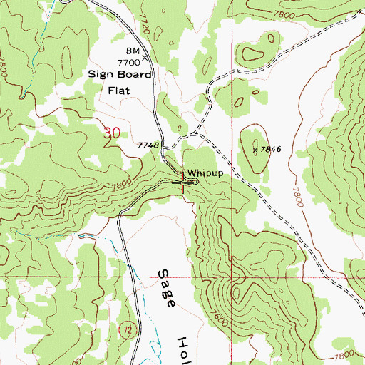 Topographic Map of Whipup, UT
