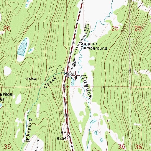Topographic Map of Whiskey Creek, UT