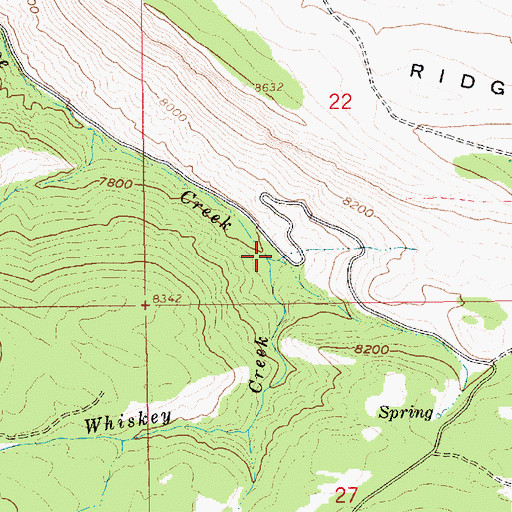 Topographic Map of Whiskey Creek, UT