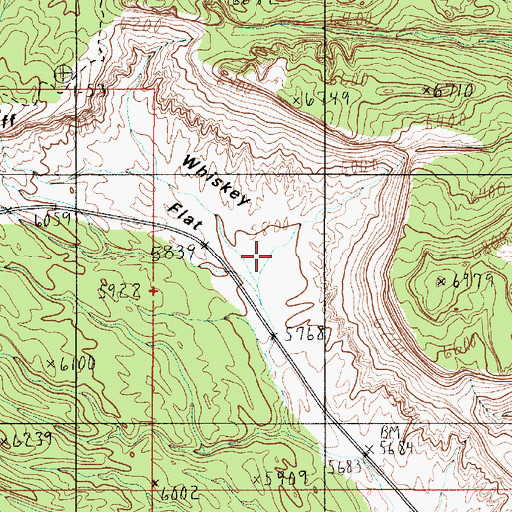 Topographic Map of Whiskey Flat, UT