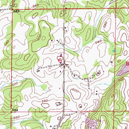 Topographic Map of Bethel Baptist Church, AL
