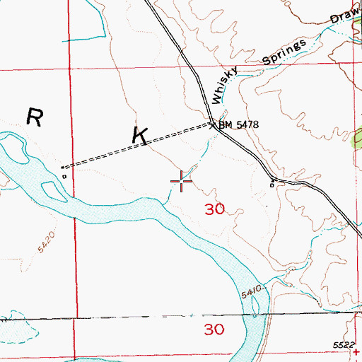 Topographic Map of Whisky Springs Draw, UT