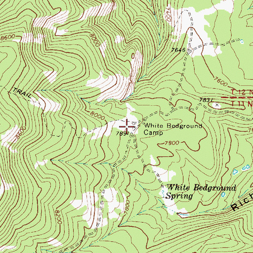 Topographic Map of White Bedground Camp, UT