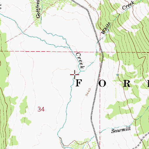 Topographic Map of White Creek, UT