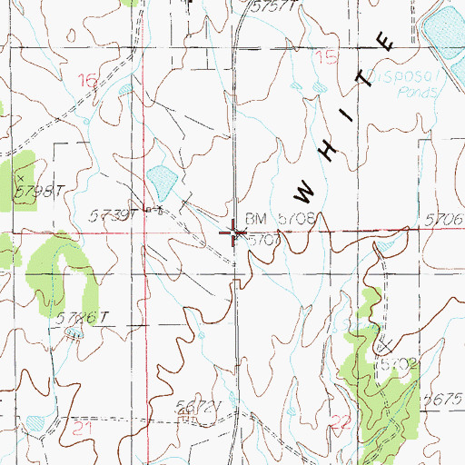 Topographic Map of White Mesa, UT