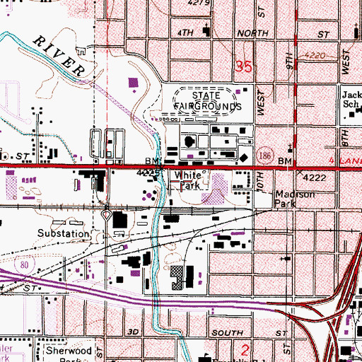 Topographic Map of White Park, UT
