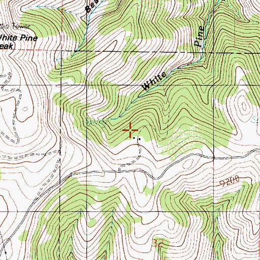 Topographic Map of White Pine Cabins, UT
