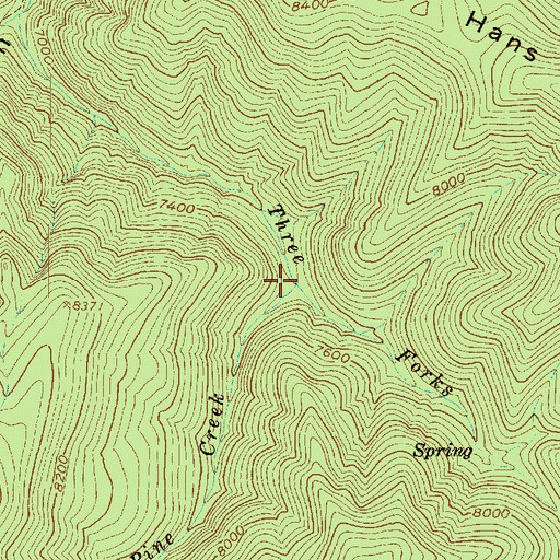 Topographic Map of White Pine Creek, UT