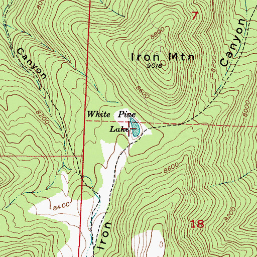 Topographic Map of White Pine Lake, UT