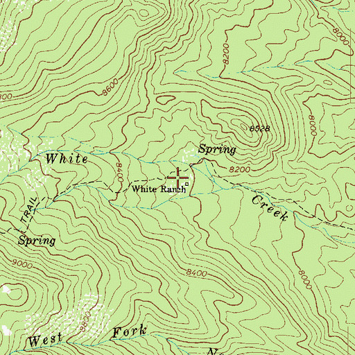 Topographic Map of White Ranch, UT