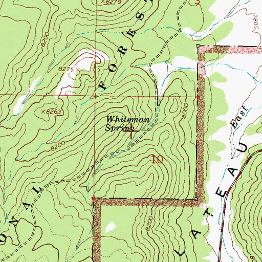 Topographic Map of Whiteman Spring, UT