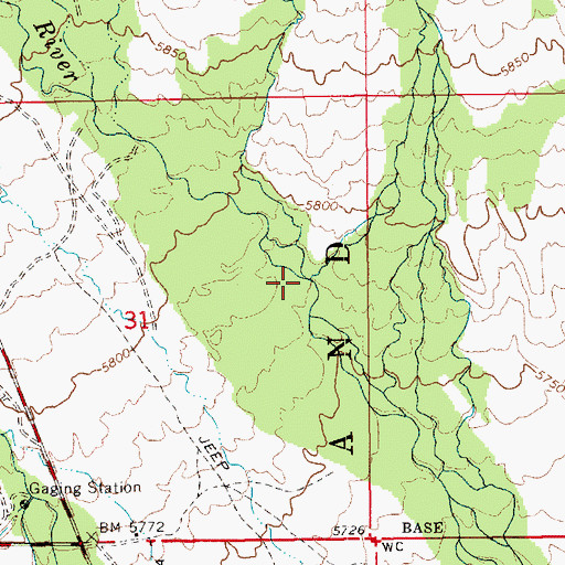 Topographic Map of Whiterocks River, UT