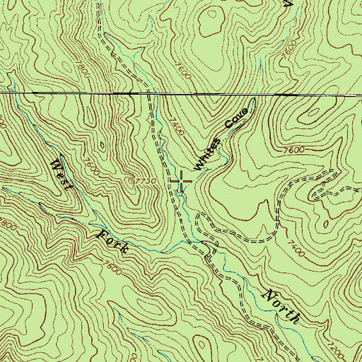 Topographic Map of Whites Cove, UT