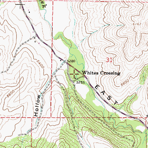 Topographic Map of Whites Crossing, UT
